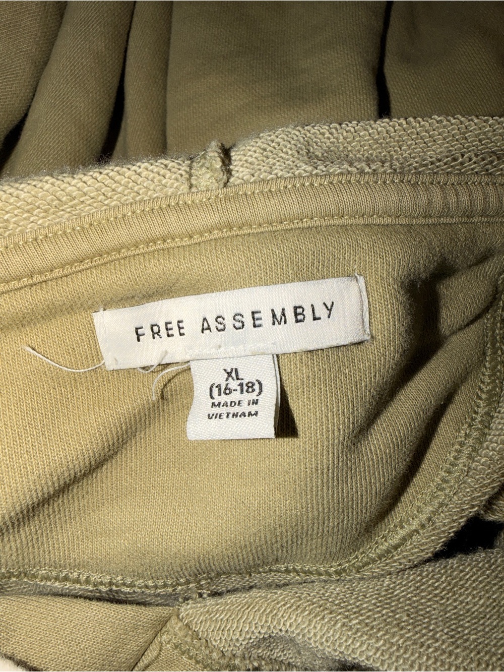 Yellow GreenPullover Crop Hoodie - Picture 2 of 2